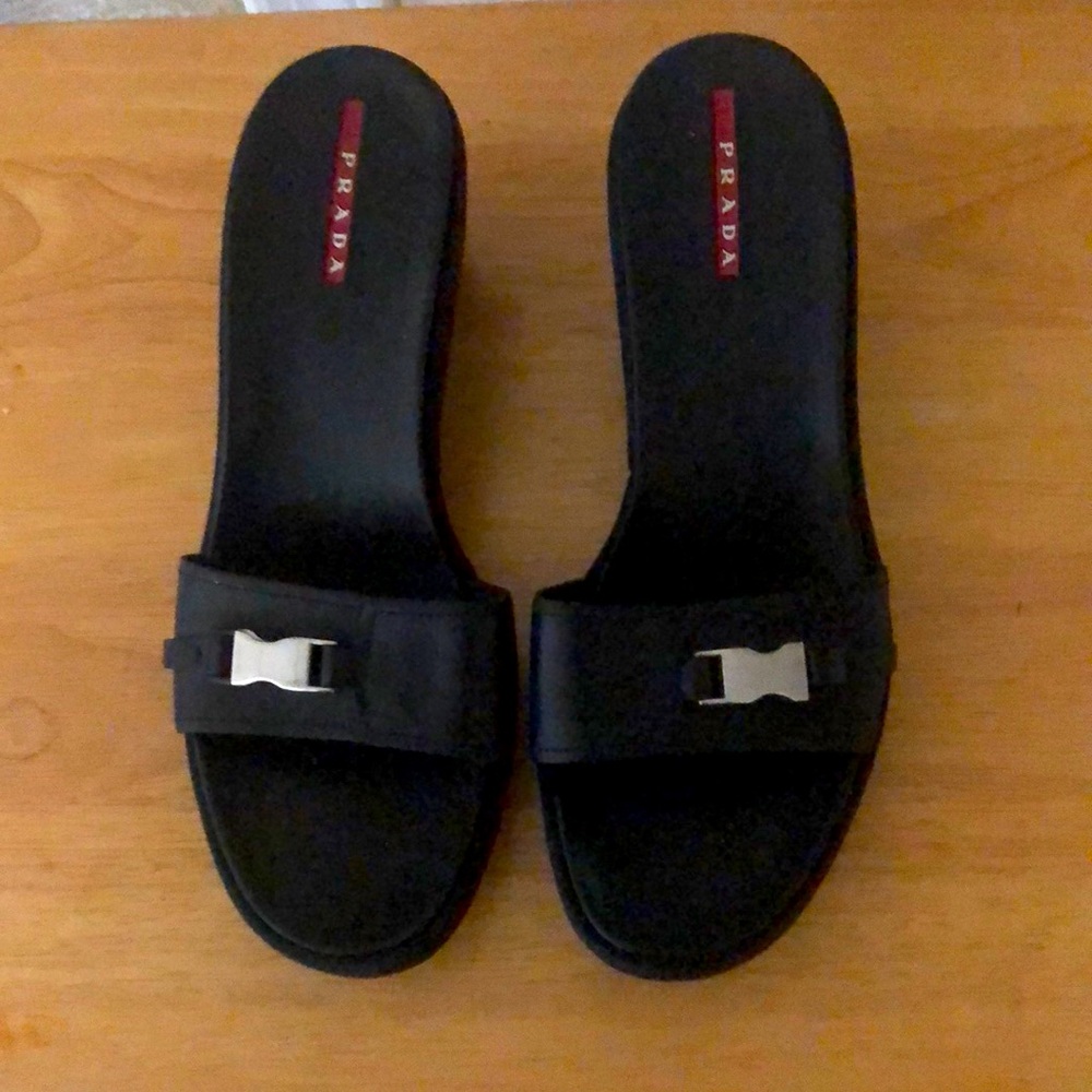 Prada slip on wedge